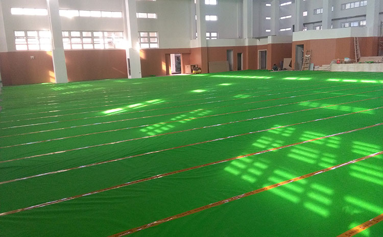 學校籃球運動地板雙層龍骨結構